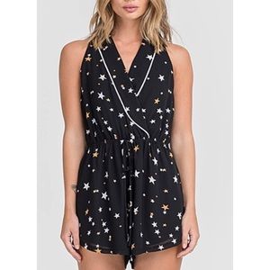 LUSH • Star Print V Neck Romper